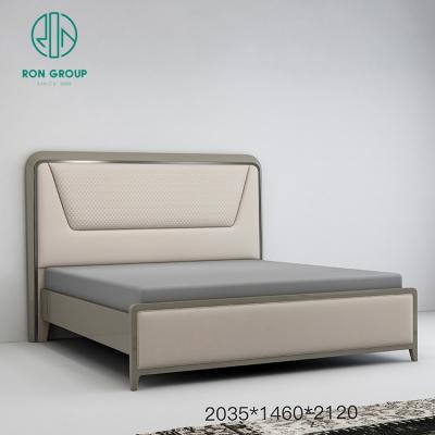 China Double Bed Modern Luxury Italian Bedroom Furniture Latest Designer Italian Furniture Large Modern Italian Furniture Set Leather Luxury Bed for sale