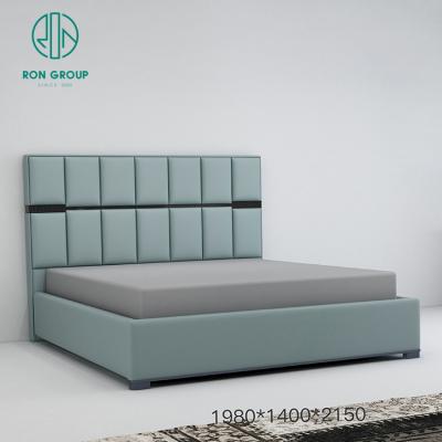 China Latest Italian Luxury Modern King Size Double Bedroom Furniture Headboard Fabric Upholstered Bed for sale