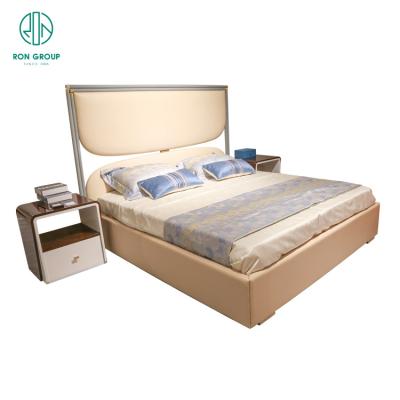 China Modern European Bedroom Furniture Modern Luxury Design New Model Leather Double Bed for sale