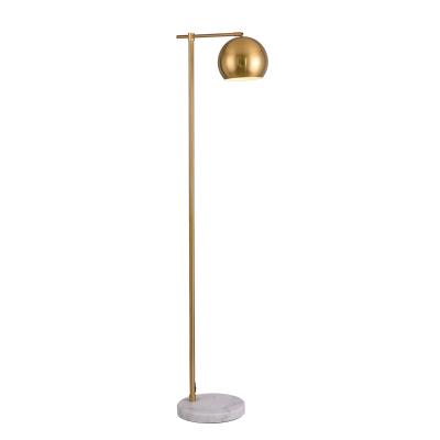 China Nordic modern marble home luxury golden base ball decoration european style floor lamp for sale