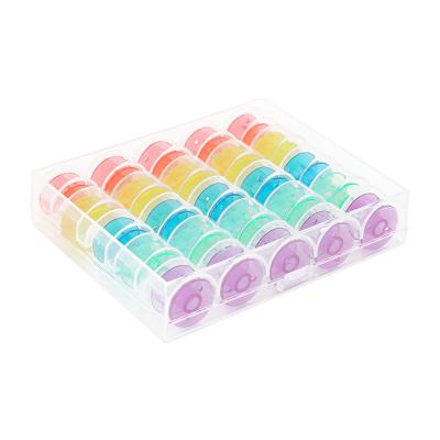 China Serwing Machine Part JP Sewing Machine Bobbins Storage Case Box Clear Plastic 25 Pcs Colorful Bobbins For Sewing Machine Accessories for sale