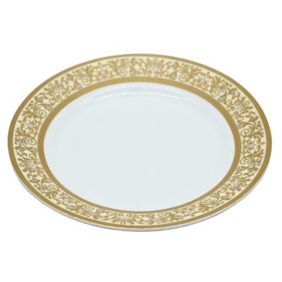 China Daily Life Home Porcelain Luxury Tableware Hotel Restaurant Dish Dish Porcelain Luxury Gold Party Wedding Charger Ceramic Dishes for sale