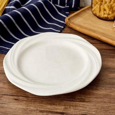 China Sustainable Natural Ceramic Charger Plates White Porcelain Serving Plates / Tray /Dishes for sale