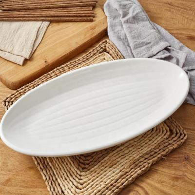 China Sustainable Modern Oval Banquet Dinnerware Restaurant Porcelain Tray Europe Manufacturer Ceramic Dishes for sale