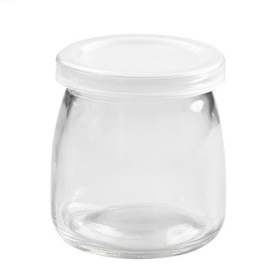 China Wholesale Viable Storage Bottle Can 50ml 100ml 150ml 200ml Pudding Yogurt Jar Dessert Glass Bottle Milk Glass Jars With Lid en venta