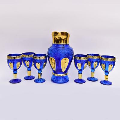 China Good Quality 7PCS Viable Wholesale Custom Golden Water Jug Drinking Set for sale