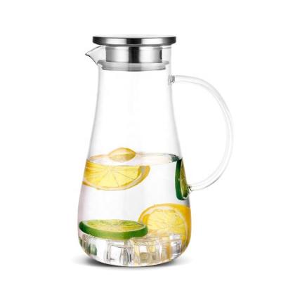 China WITH LID hot sale in 900ml 1000ml 1800ml Borosilicate Glass Water Jug/Carafe/Heat Resistant Pitcher for sale