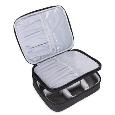 China Fashion Portable Waterproof Mini Cosmetic Cases Organizer with Dividers Adjustable Makeup EVA Cases Travel Makeup Bag for sale