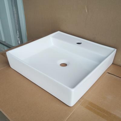 China Best Fashion Eco - Friendly Welcome Art Basin Square Shape Bathroom Basin for sale