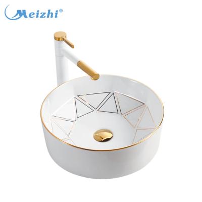 China Eco - Friendly Design Chaozhou Luxury Bathroom Porcelain Countertops Art Basin for sale