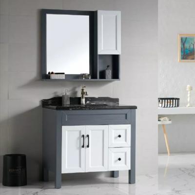 China 90cm PVC Floor Bath Room Vanity Set Modern Bathroom Cabinet for sale