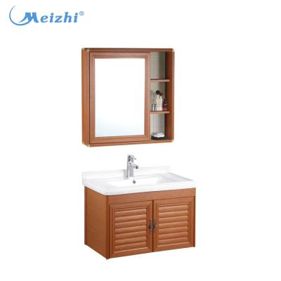 China Environmental Friendly Modern Chinese Antique Aluminum Bathroom Vanity Cabinets With Mirror And Basin for sale