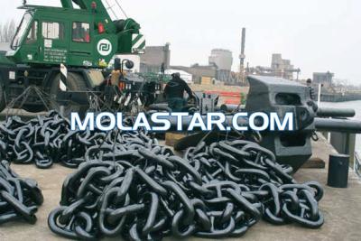 China Cadena de ancla marina de la pintura negra estándar de Molastar sin vínculo del perno prisionero en venta