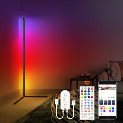 China Modern Ready To Ship 2022 New WiFi Music LED Floor Lamp OEM Living Room Bedroom Lighting Remote Control Floor Lamp for sale