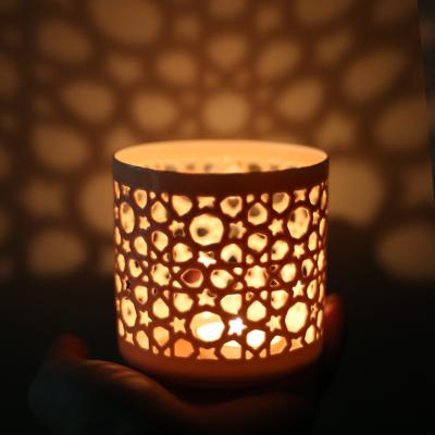 China Eco-friendly Porcelain Candle Holder Modern Design Glossy Colorful Chandelier Candle Cup For Home for sale