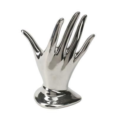 China Viable Hand Shape Ring Holder Special Decor Storage Finger Jewelry Earring Ceramic Trinket for sale