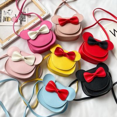 China Cute Little Girls Shoulder Pet Bow Mouse Small Coin Wallet Children Purse Japan Design Girl Cartoon Purse Box Bag for sale