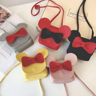 China Cute Little Girls Shoulder Pet Bow Mouse Small Coin Wallet Children Purse Japan Design Girl Cartoon Purse Box Bag for sale