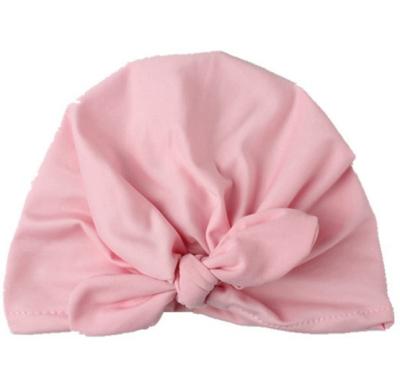 China New Striped Boys Girls Beanie Hat Indian Hat Bohemian Rabbit Ear Knot Bows Turban Soft Bowknot Turbans Hat for sale