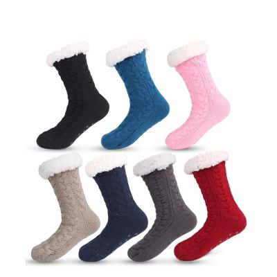 China Sustainable women floor socks deep shear warm anti-slip slipper home bed thongs winter indoor socks warm thick ladies 2021 for sale