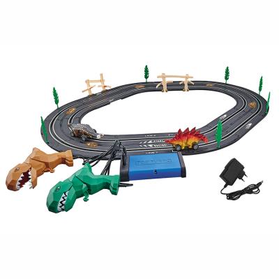 China Dinosaur Racing Track Set Cheap Price DIY Create Flexible Dinosaur World Road Test Dinosaur Track Toy Set With Dinosaur And Cars for sale