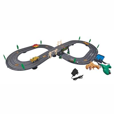 China Dinosaur Racing Track DIY Set Folding Toy Set Race Track With Electric Car Flexible Dinosaur Railways Playing Set for sale