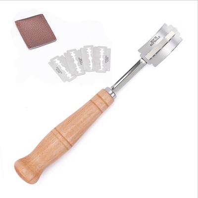 China Sustainable Bakers Blade Reducing Tool Wood Handle Bread Blade With 5 Pcs Replacement Blades Curve Curved Bread Dough Cutting Knife for sale