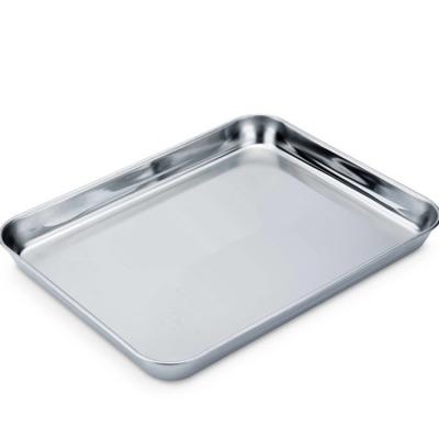 China Pan Stainless Steel Cookie Viable Square Baking Biscuits Tray Oven Loaf Bread Baking Pan for sale