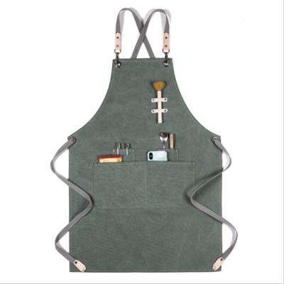 China Onesize Adjustable Size Fits All Chef Kitchen Cooking Grill Apron Ties Cotton Apron Long for sale