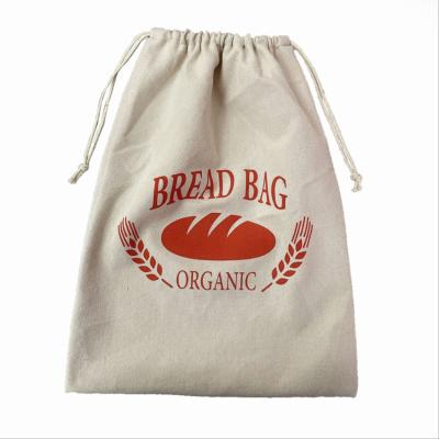 China Recyclable Reusable Drawstring Bag For Homemade Bread Artisan Bread Storage Bag Cotton Bread Bags For Baguette for sale