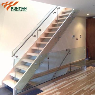 China Modern Exterior Staircase Decorative Inox Stainless Steel Frameless Glass Railing System for sale