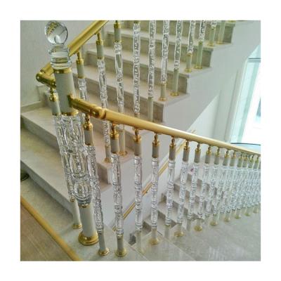 China Customized Russia Traditional hot selling acrylic main pillar support post stair railing handrail for hotel villa for sale