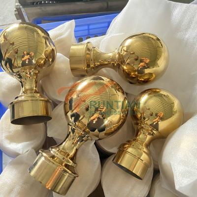 China SS Gold Modern Round Staircase Ball Balustrade Ball End Railing Decoration Fit Steel Fence Balls for sale