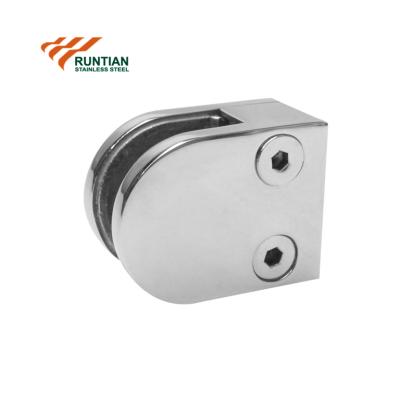 China Modern Flat Back D Type No Hole Glass Balustrade Clamp for sale