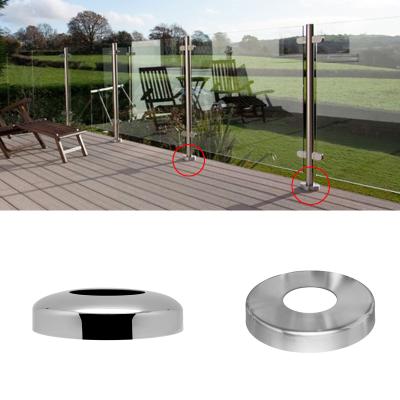 China Modern Metal Deck Railing Cover Post Base SUS 304 Stainless Steel 316 Stainless Steel Railing Stair Railing Base Cover for sale