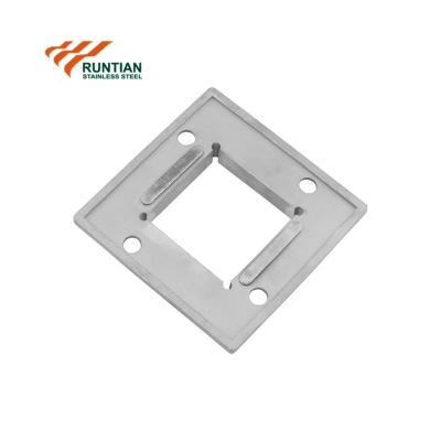 China Modern Square Plate Cover Railing Clamp Stainless Steel Post Base for sale