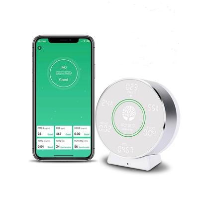 China Tuya 98*47*108mm Portable WiFi Smart APP CO2 PM2.5 TVOC Multifunctional Indoor Air Quality Monitor for sale