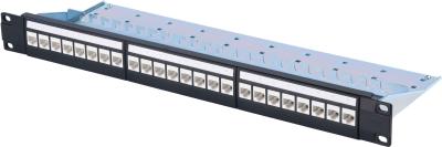 China UTP Network Patch Panel CAT6A CAT6 CAT5E 1U 24 Port Modular Type for sale