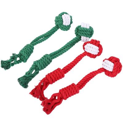 China Sustainable Pet Products Manufacturer Christmas Rope Dog Chew Toy for sale