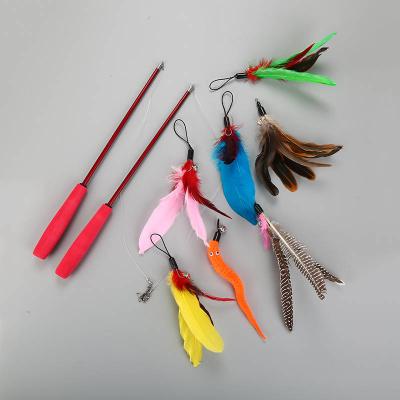 China Stocked Refill 7 Replacement Feathers Temptress Retractable Feather Pole Cat Toy for sale