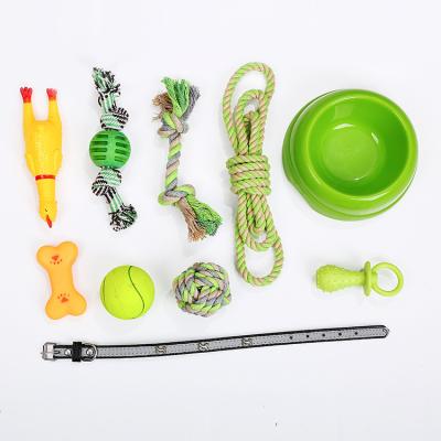 China Amazon Pet Products Set Viable Hot Selling Dog Bowl Collar Pet Toys 10pcs Assortment for sale