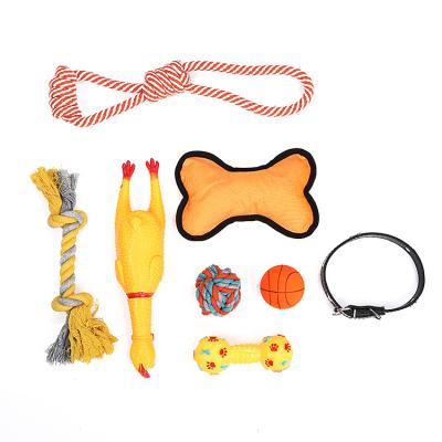 China Puppy Toys Gift Package Contton Rope Toy Vinyl Dog Toy Pet Collar Viable Assortment for sale