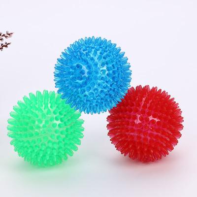 China Stocked Bouncy Floating Teeth Cleaning Spiky Squeaky Ball Durable TPR Dogs Toys for sale