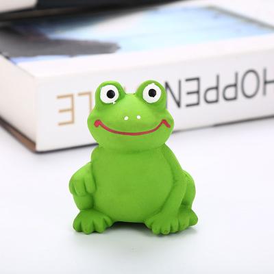 China Stocked Frog Shape Lovely Lucky Latex Squeaky Dog Chew Toys for sale