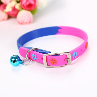 China Super Soft Durable Silicone Dog Cat Collar With Bells Adjustable Elastic Collars for sale