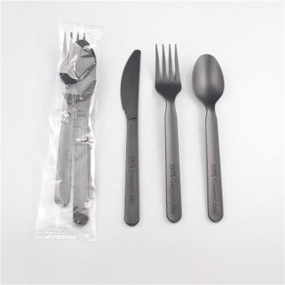 China Wholesale 100% Biodegradable Disposable Kids Cutlery CPLA Disposable Plastic Cutlery Set for sale