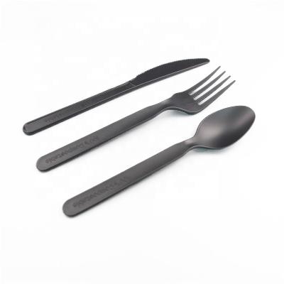 China PLA Healthy Disposable Plastic Cutlery Utensils Biodegradable Plastic Compostable Cutlery Set for sale