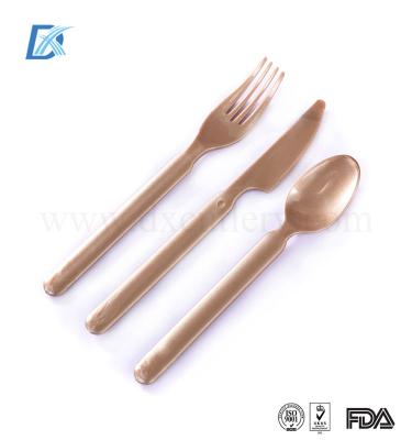 China Wholesale Luxury Restaurant Rose Gold Cutlery Disposable New Product Disposable Plastic Set for sale