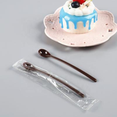 China OEM Free Sample Disposable Long Handle Cute Tea Coffee Stirring Spoon for sale