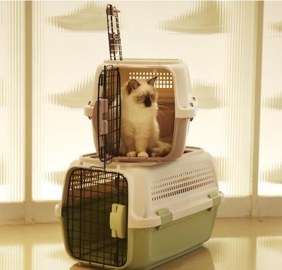 China Breathable Hot Sale Airline Pet Carrier Bag Cat Dog Plastic House Pet Approved Portable Cages Carry Cage Travel Outdoors Pet Durable for sale